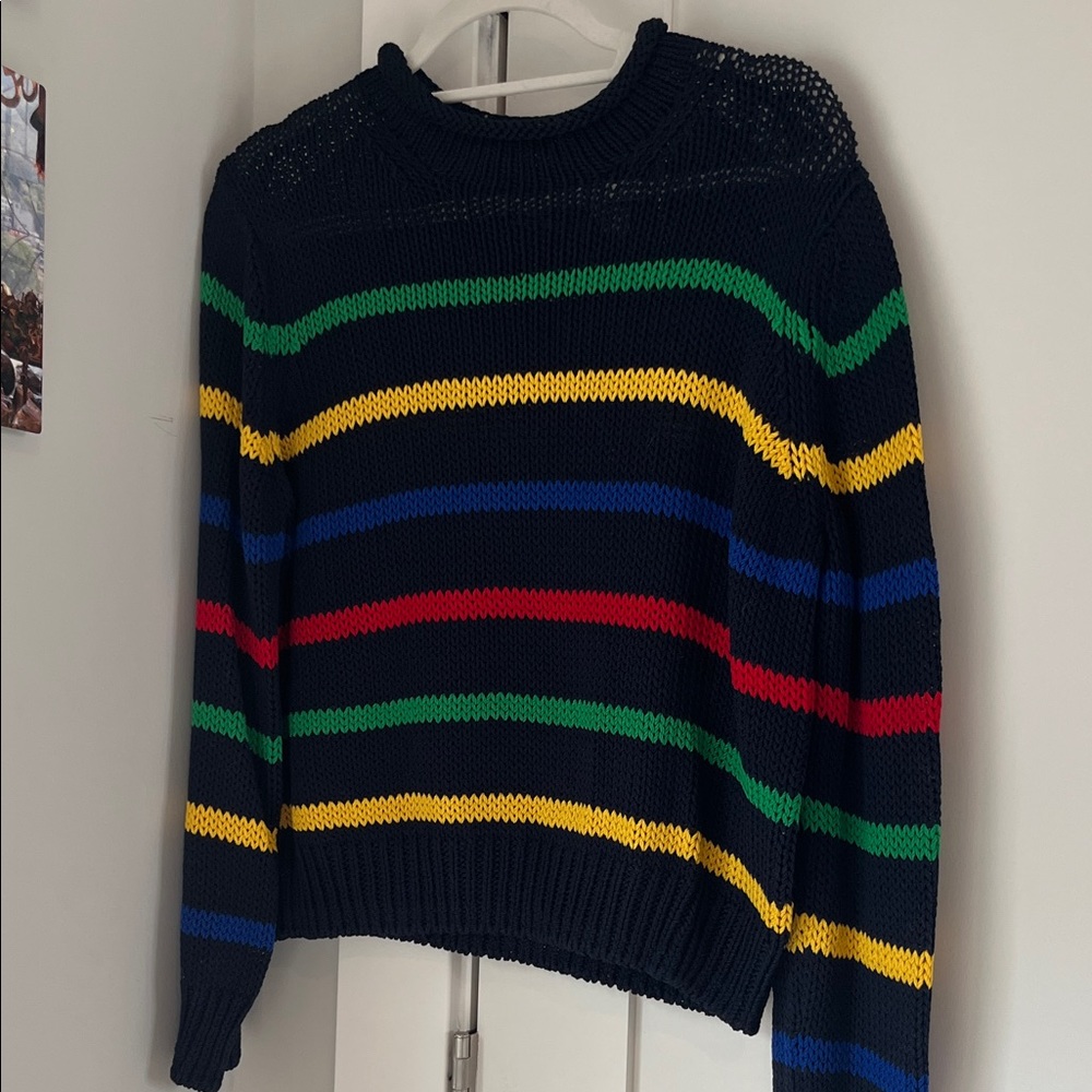 Primark Dark Blue Sweater with Colorful Stripes